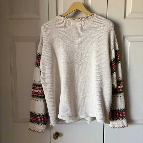 Tiara International | Vintage knit Christmas Cardigan. Size 26. Holiday floral - Picture 9 of 13